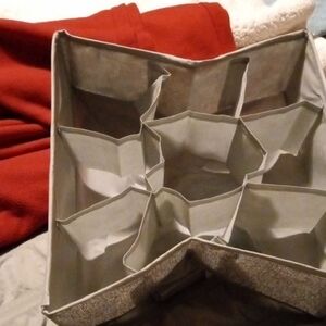 Elegant Gray Storage Organizer with Multiple Compartments